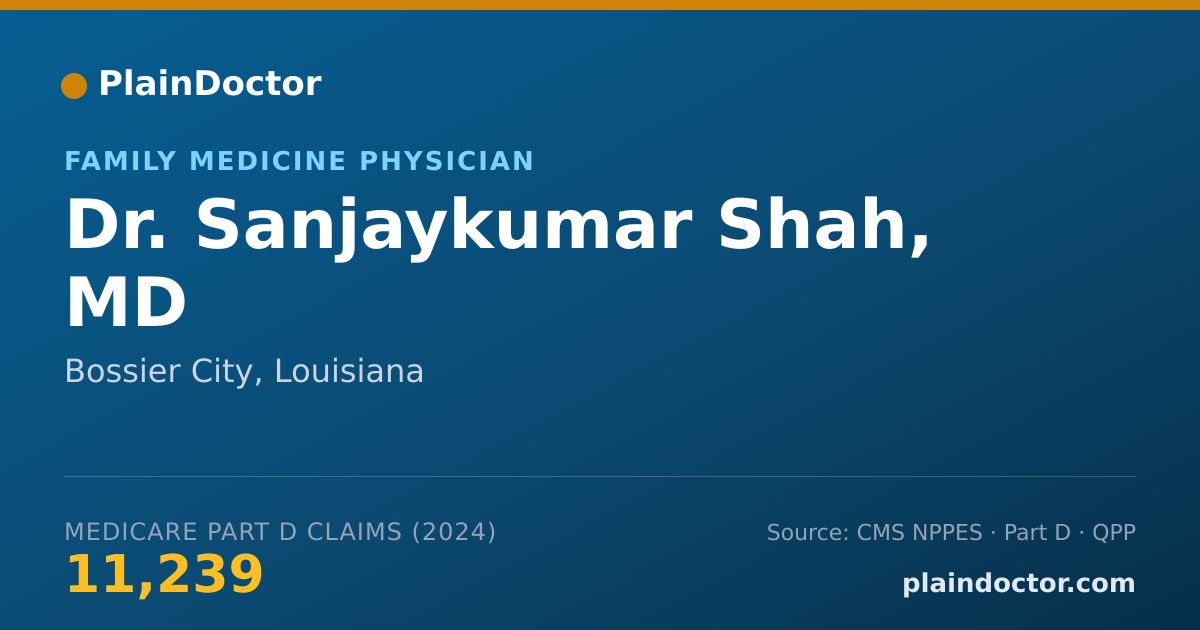 Shareable card for Sanjaykumar Shah, MD - Family Medicine Physician, Bossier City, LA
