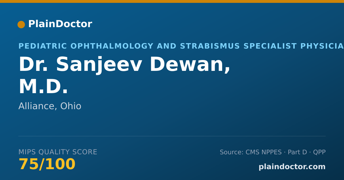 Shareable card for Sanjeev Dewan, M.D. - Pediatric Ophthalmology and Strabismus Specialist Physician, Alliance, OH