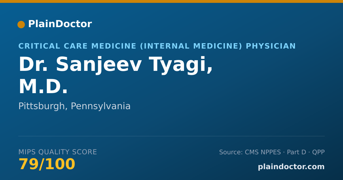 Shareable card for Sanjeev Tyagi, M.D. - Critical Care Medicine (Internal Medicine) Physician, Pittsburgh, PA
