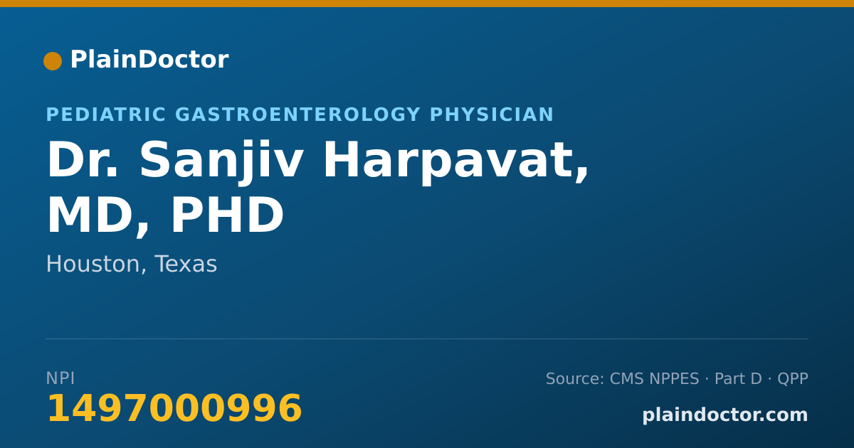 Shareable card for Sanjiv Harpavat, MD, PHD - Pediatric Gastroenterology Physician, Houston, TX