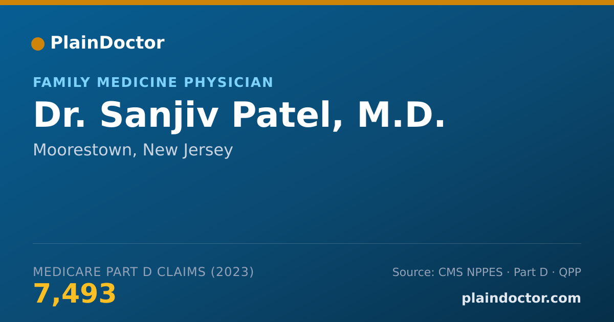 Shareable card for Sanjiv Patel, M.D. - Family Medicine Physician, Moorestown, NJ