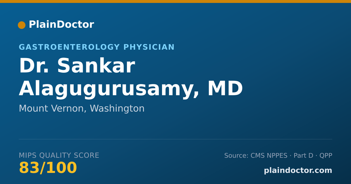 Shareable card for Sankar Alagugurusamy, MD - Gastroenterology Physician, Mount Vernon, WA