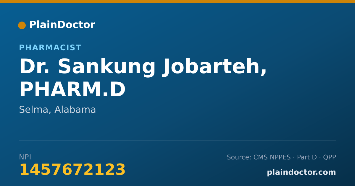 Shareable card for Sankung Jobarteh, PHARM.D - Pharmacist, Selma, AL