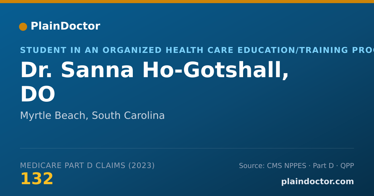 Shareable card for Sanna Ho-Gotshall, DO - Student in an Organized Health Care Education/Training Program, Myrtle Beach, SC