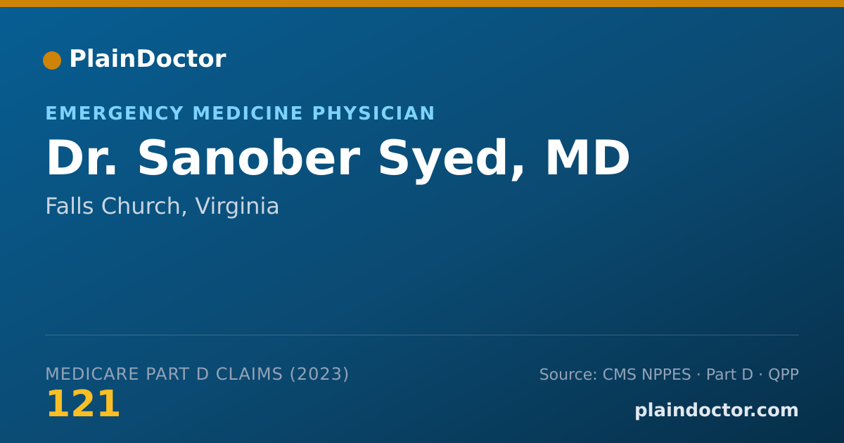 Shareable card for Sanober Syed, MD - Emergency Medicine Physician, Falls Church, VA