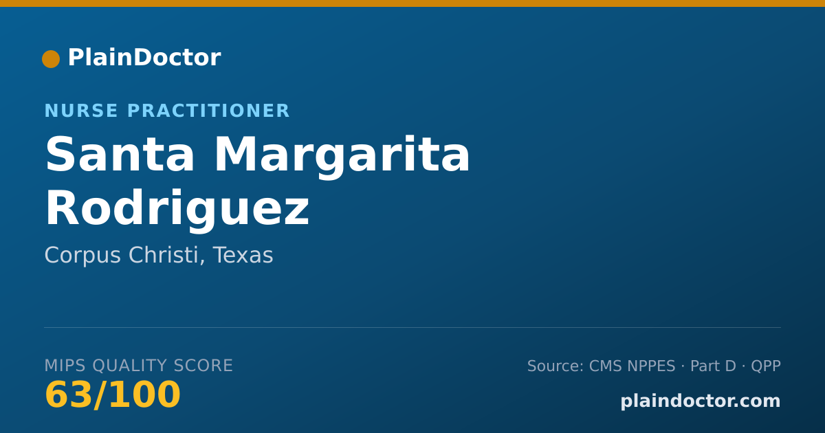 Shareable card for Santa Margarita Rodriguez - Nurse Practitioner, Corpus Christi, TX
