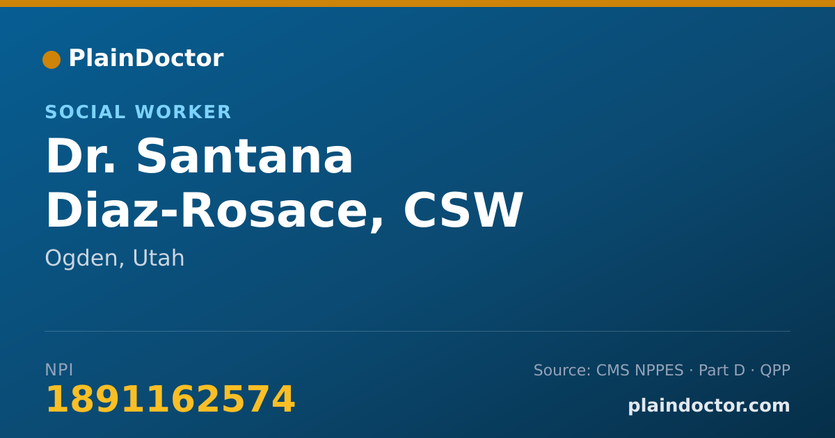 Shareable card for Santana Diaz-Rosace, CSW - Social Worker, Ogden, UT