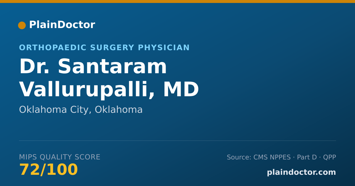 Shareable card for Santaram Vallurupalli, MD - Orthopaedic Surgery Physician, Oklahoma City, OK
