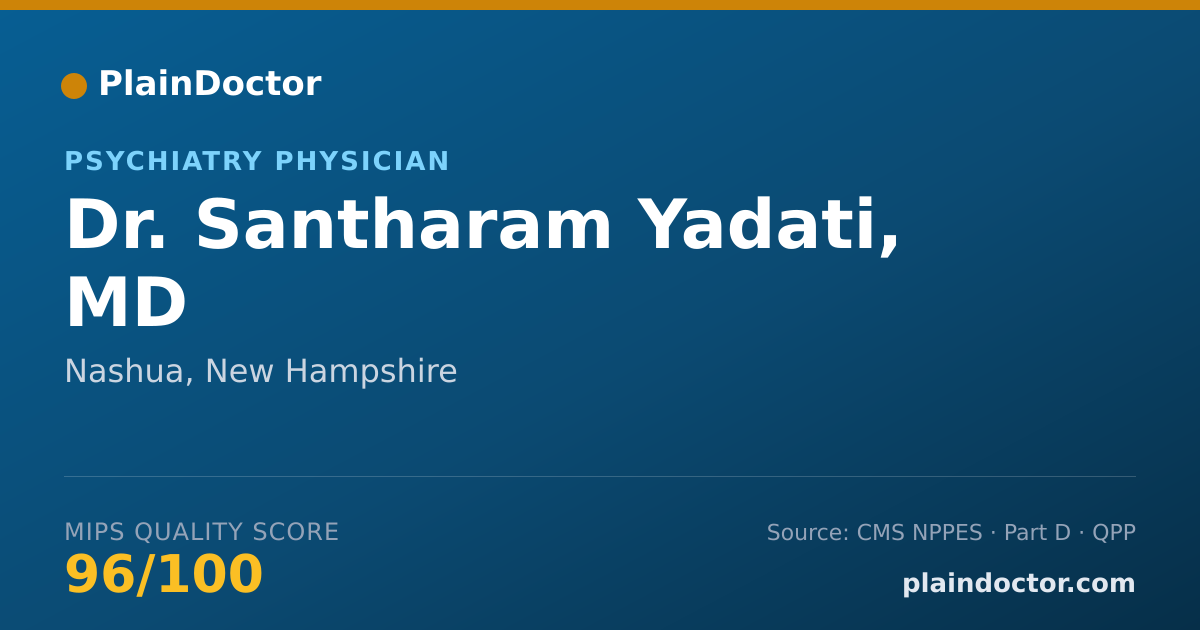 Shareable card for Santharam Yadati, MD - Psychiatry Physician, Nashua, NH