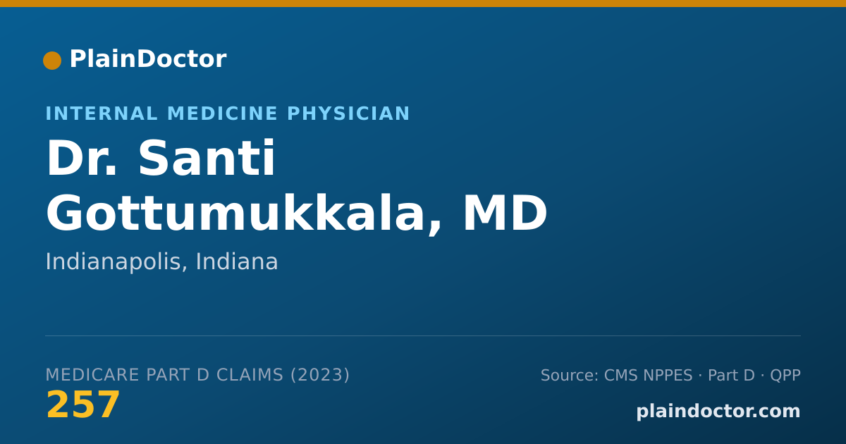 Shareable card for Santi Gottumukkala, MD - Internal Medicine Physician, Indianapolis, IN