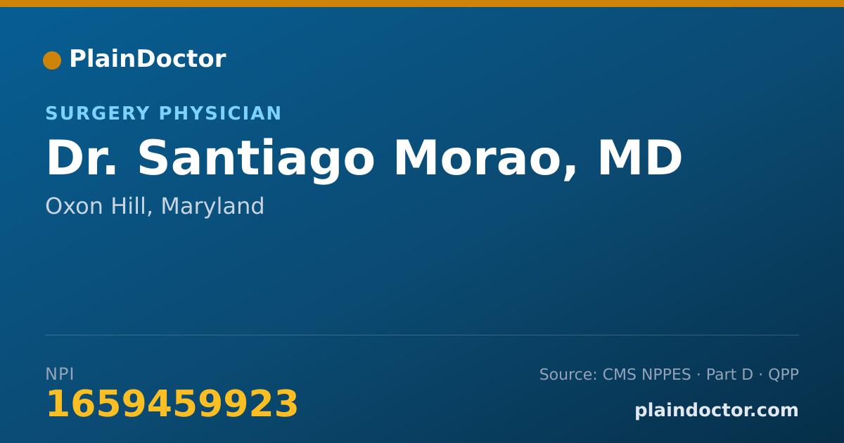 Shareable card for Santiago Morao, MD - Surgery Physician, Oxon Hill, MD