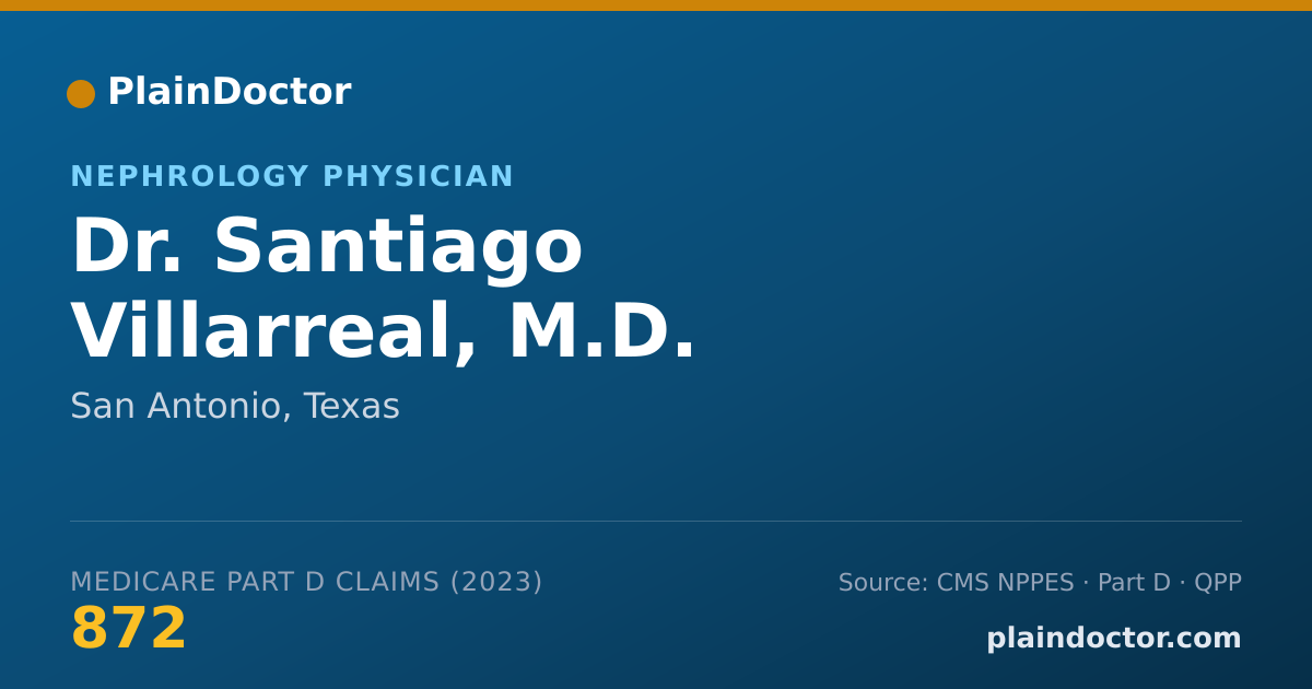 Shareable card for Santiago Villarreal, M.D. - Nephrology Physician, San Antonio, TX
