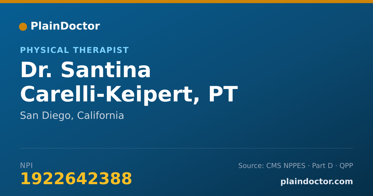Shareable card for Santina Carelli-Keipert, PT - Physical Therapist, San Diego, CA