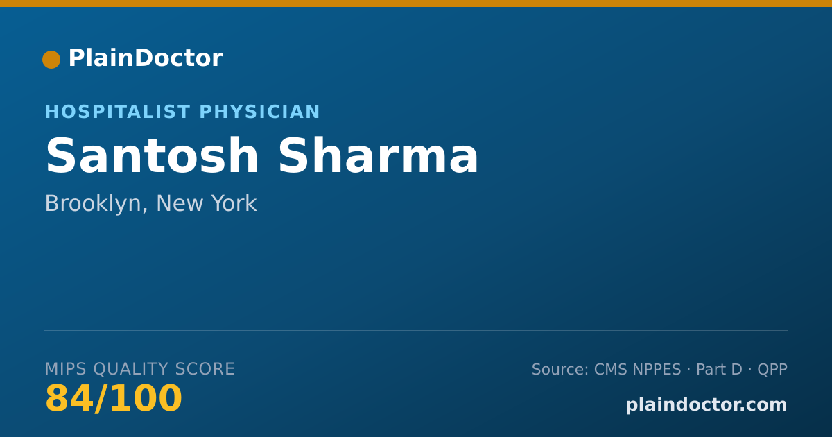 Shareable card for Santosh Sharma - Hospitalist Physician, Brooklyn, NY