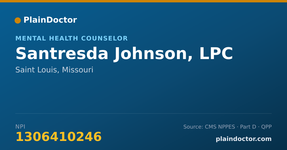 Shareable card for Santresda Johnson, LPC - Mental Health Counselor, Saint Louis, MO