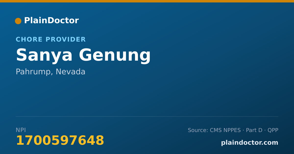 Shareable card for Sanya Genung - Chore Provider, Pahrump, NV
