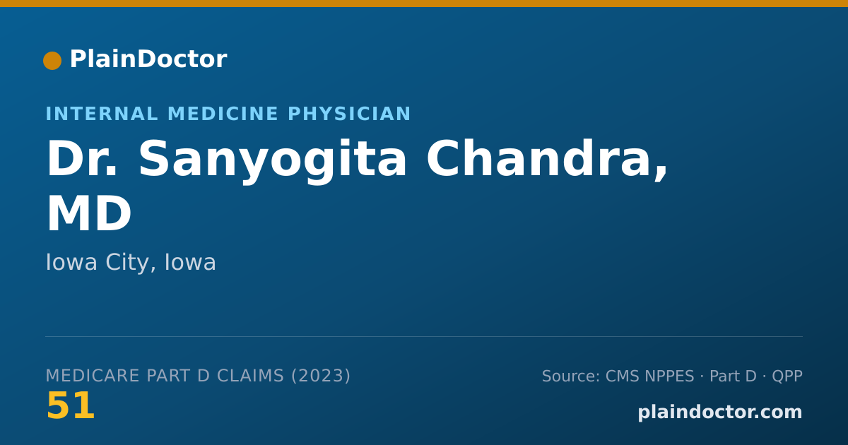 Shareable card for Sanyogita Chandra, MD - Internal Medicine Physician, Iowa City, IA