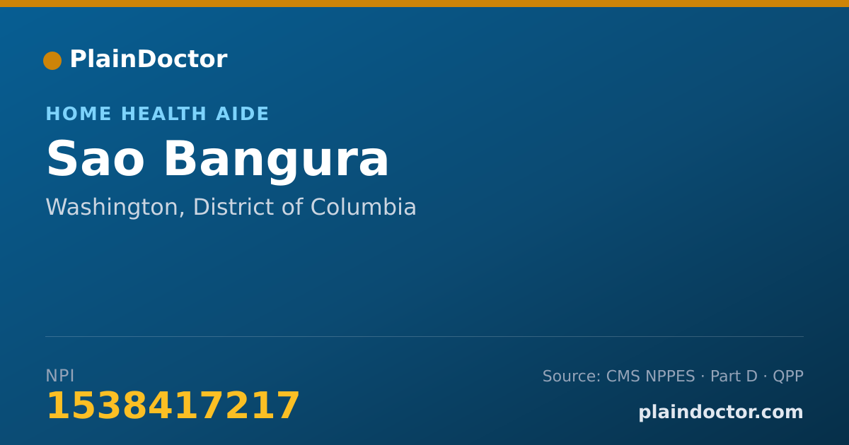Shareable card for Sao Bangura - Home Health Aide, Washington, DC