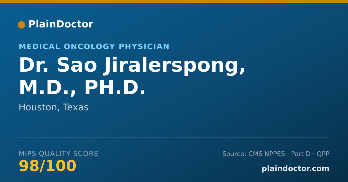 Shareable card for Sao Jiralerspong, M.D., PH.D. - Medical Oncology Physician, Houston, TX