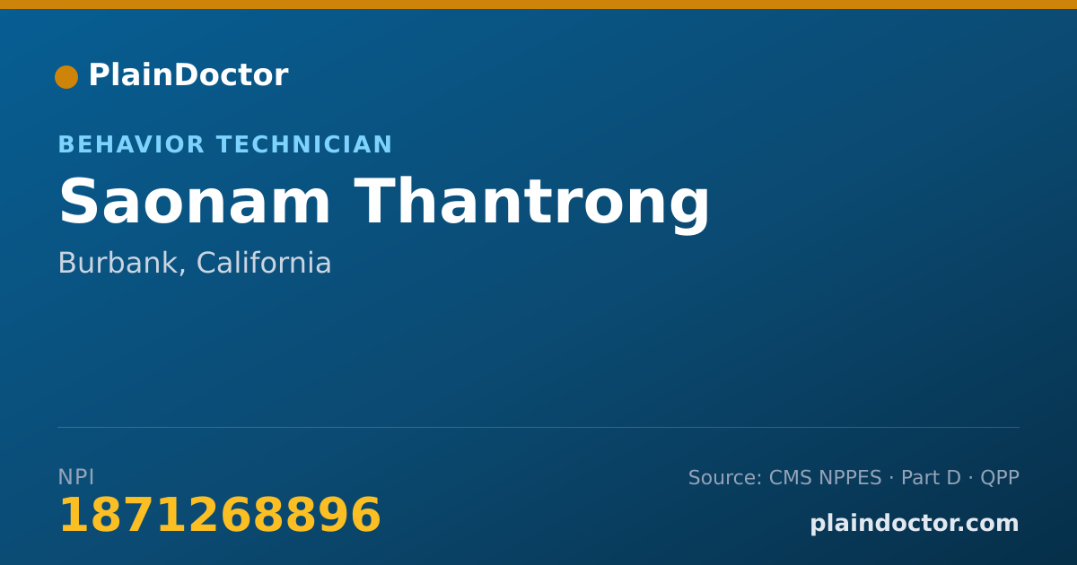 Shareable card for Saonam Thantrong - Behavior Technician, Burbank, CA