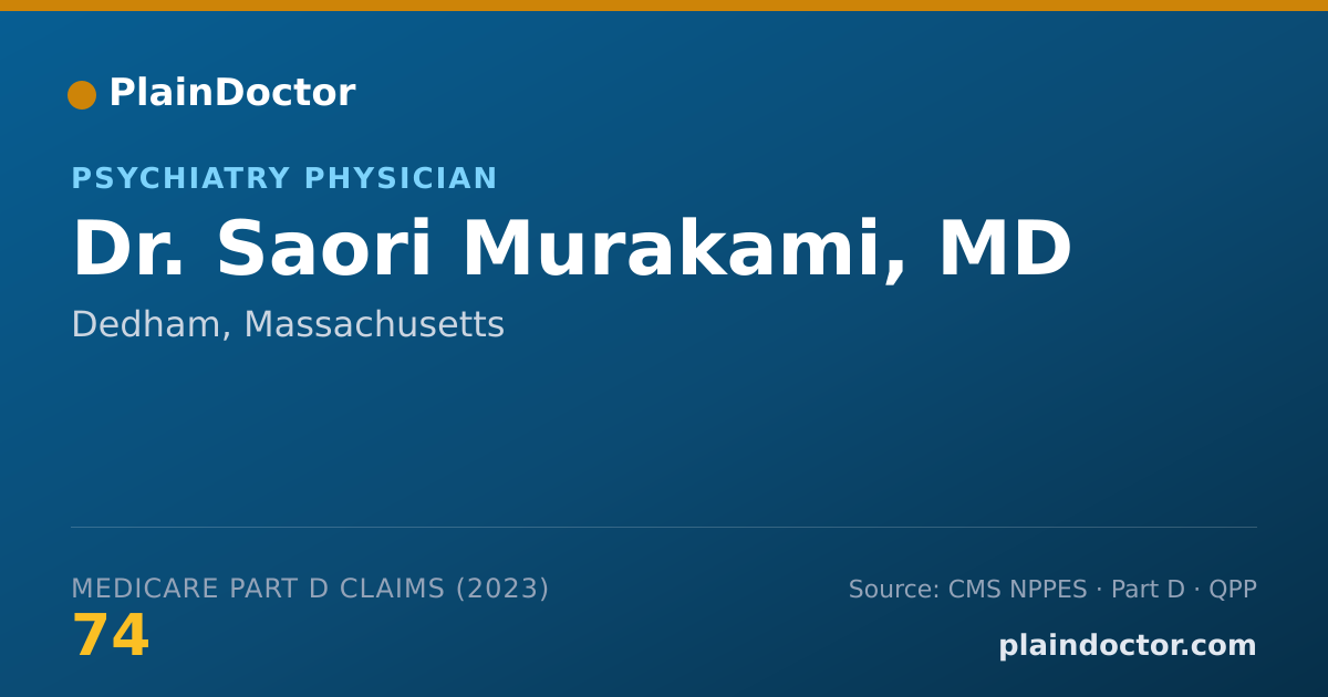 Shareable card for Saori Murakami, MD - Psychiatry Physician, Dedham, MA