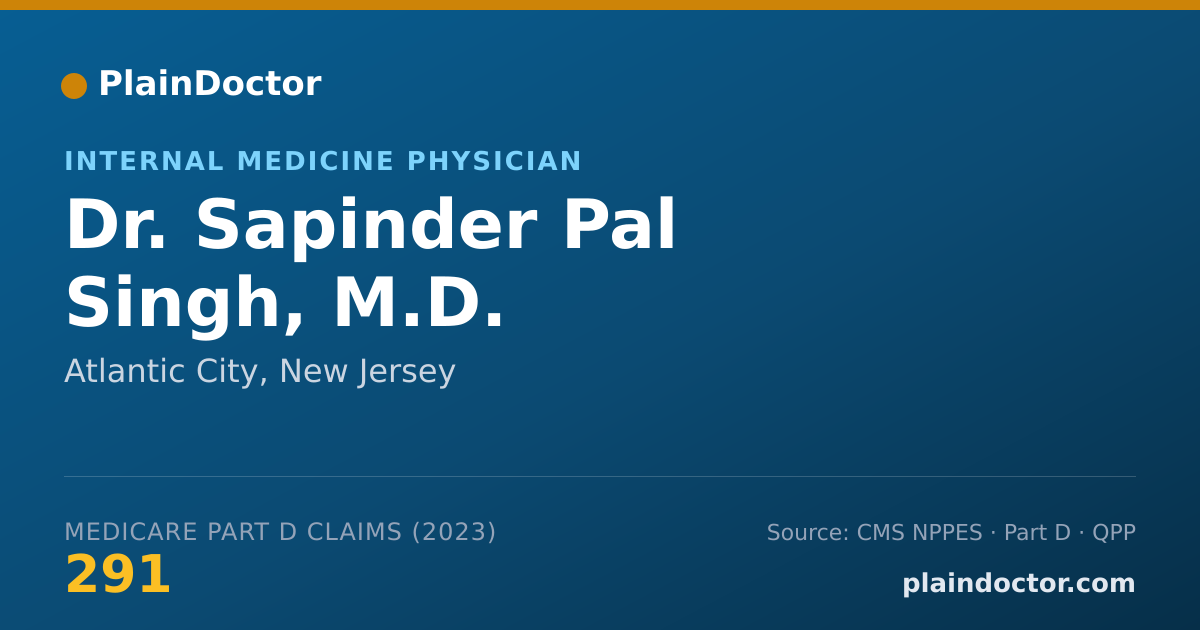 Shareable card for Sapinder Pal Singh, M.D. - Internal Medicine Physician, Atlantic City, NJ