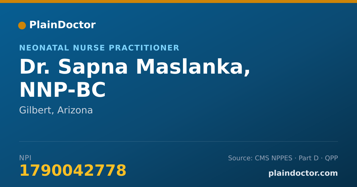 Shareable card for Sapna Maslanka, NNP-BC - Neonatal Nurse Practitioner, Gilbert, AZ