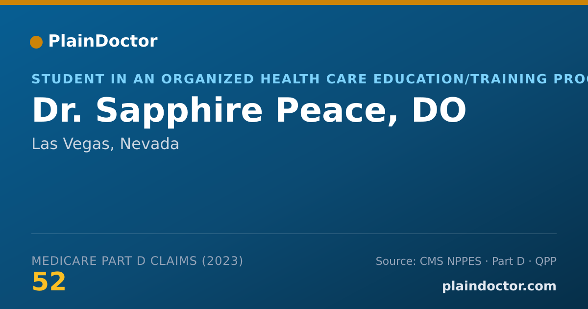 Shareable card for Sapphire Peace, DO - Student in an Organized Health Care Education/Training Program, Las Vegas, NV
