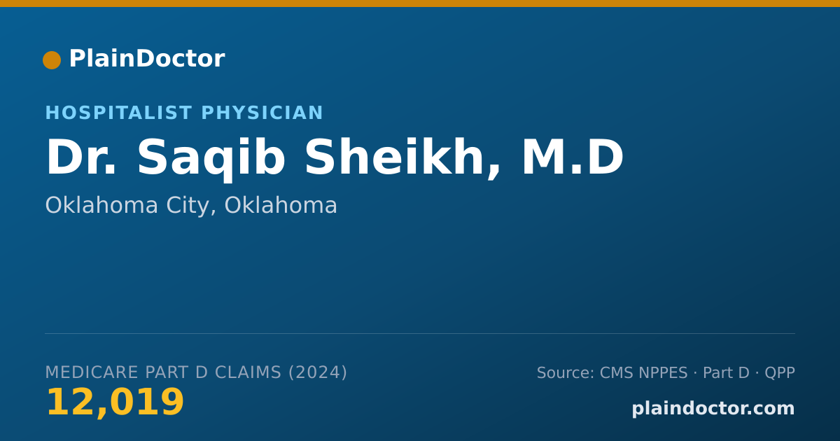 Shareable card for Saqib Sheikh, M.D - Internal Medicine Physician, Oklahoma City, OK