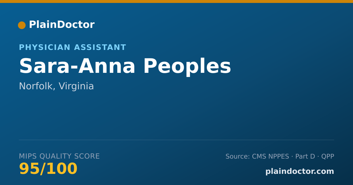 Shareable card for Sara-Anna Peoples - Physician Assistant, Norfolk, VA