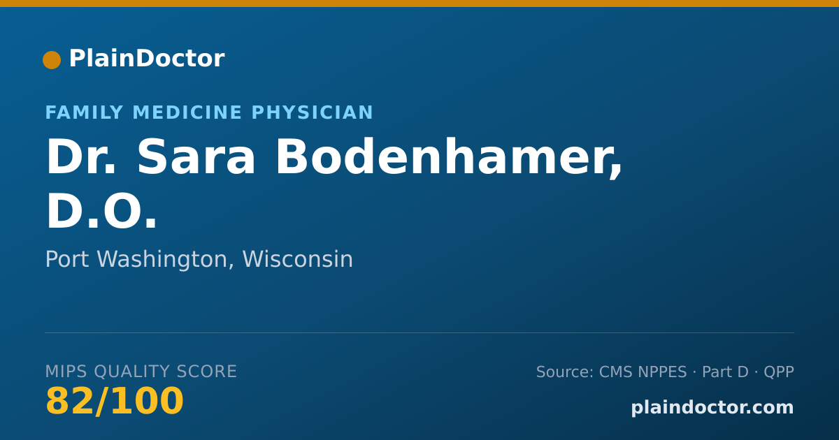 Shareable card for Sara Bodenhamer, D.O. - Family Medicine Physician, Port Washington, WI