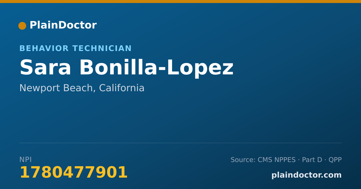Shareable card for Sara Bonilla-Lopez - Behavior Technician, Newport Beach, CA
