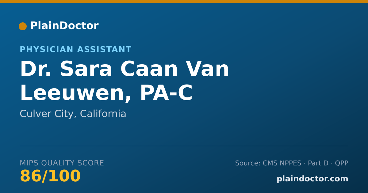 Shareable card for Sara Caan Van Leeuwen, PA-C - Physician Assistant, Culver City, CA