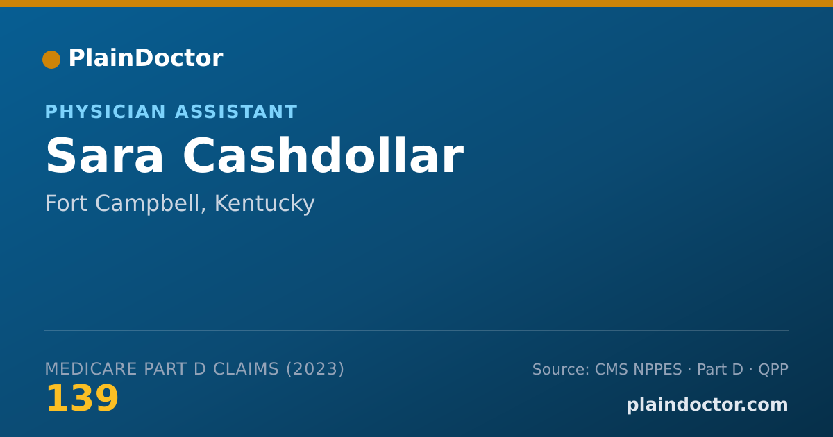 Shareable card for Sara Cashdollar - Physician Assistant, Fort Campbell, KY