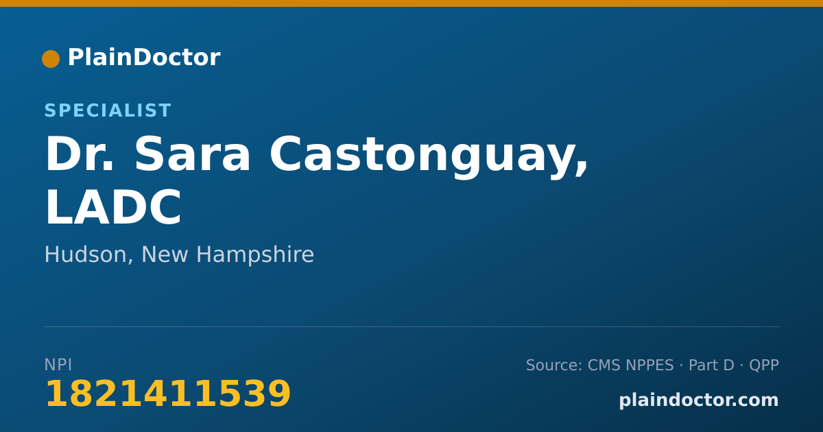 Shareable card for Sara Castonguay, LADC - Specialist, Hudson, NH