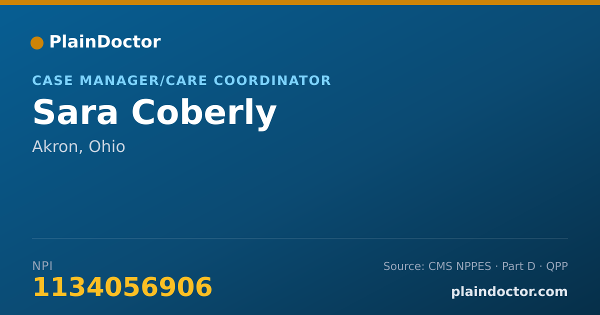 Shareable card for Sara Coberly - Case Manager/Care Coordinator, Akron, OH