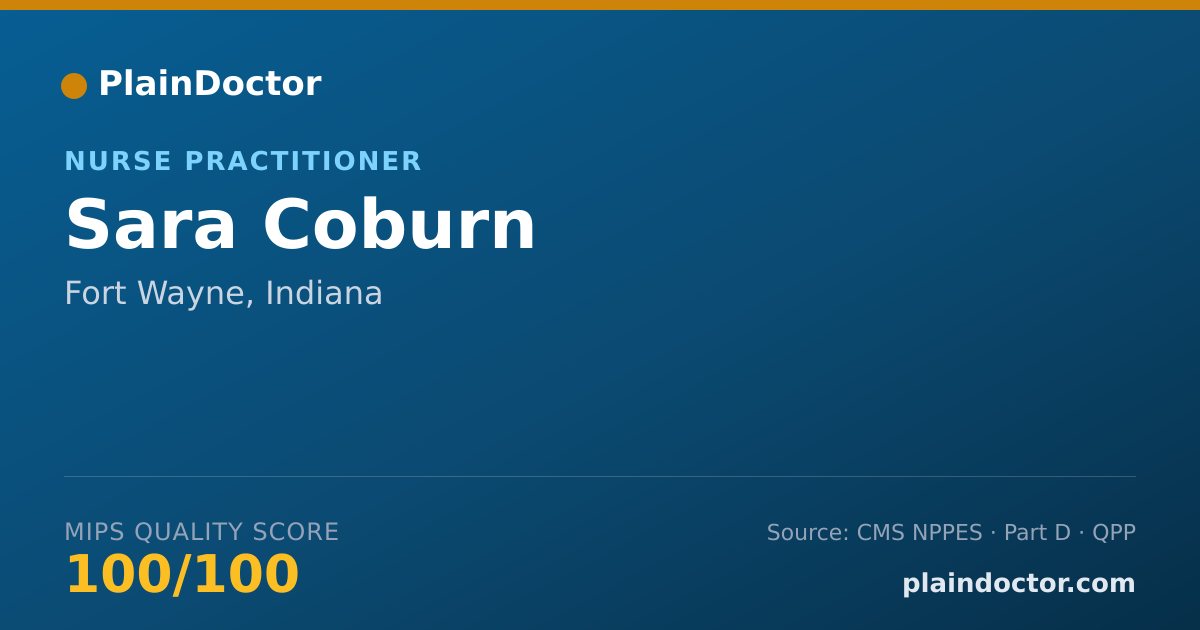 Shareable card for Sara Coburn - Registered Nurse, Fort Wayne, IN