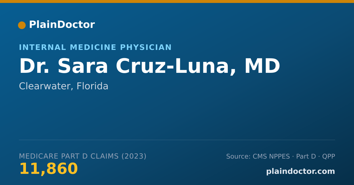 Shareable card for Sara Cruz-Luna, MD - Internal Medicine Physician, Clearwater, FL