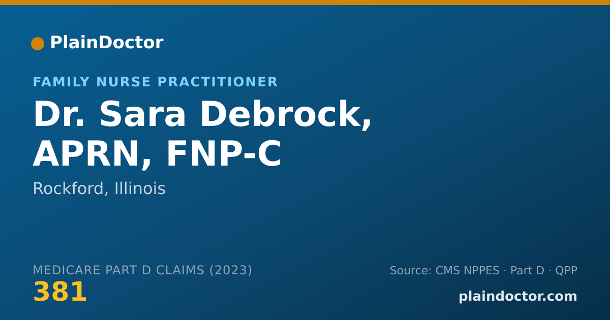 Shareable card for Sara Debrock, APRN, FNP-C - Family Nurse Practitioner, Rockford, IL