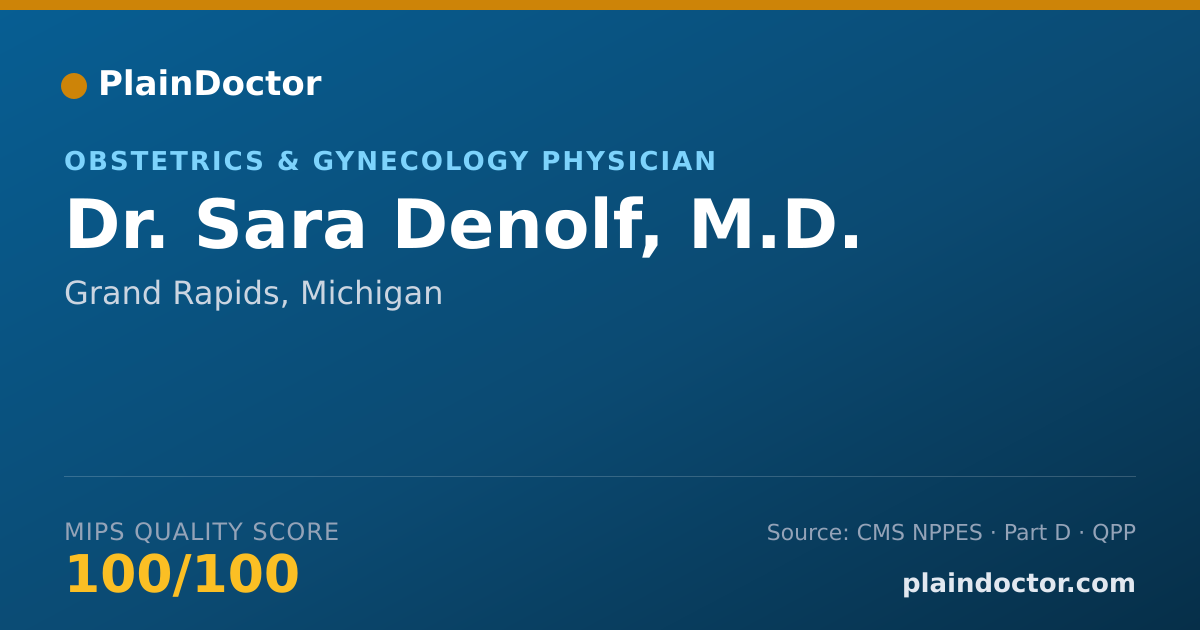 Shareable card for Sara Denolf, M.D. - Obstetrics & Gynecology Physician, Grand Rapids, MI
