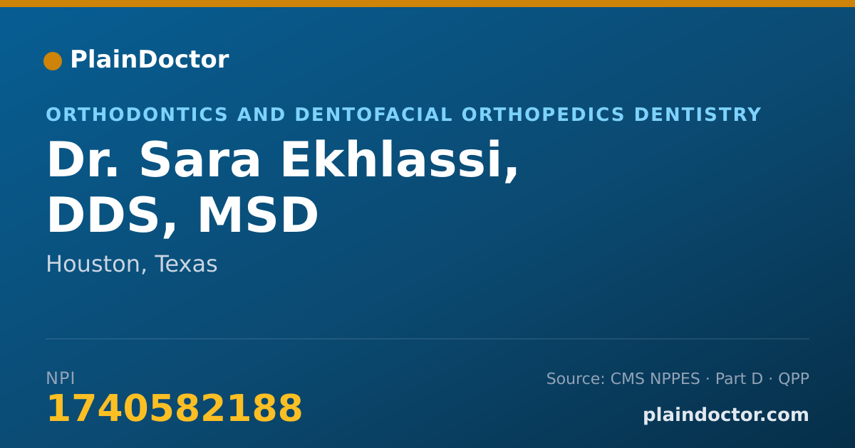 Shareable card for Sara Ekhlassi, DDS, MSD - Orthodontics and Dentofacial Orthopedics Dentistry, Houston, TX