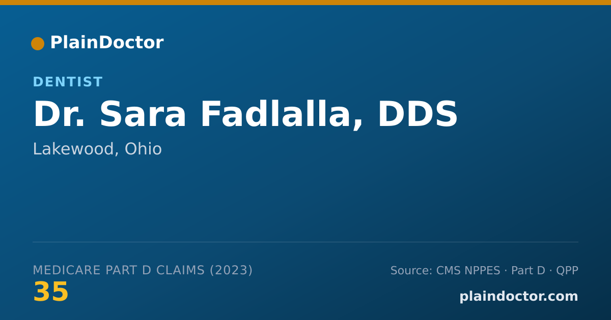 Shareable card for Sara Fadlalla, DDS - Dentist, Lakewood, OH