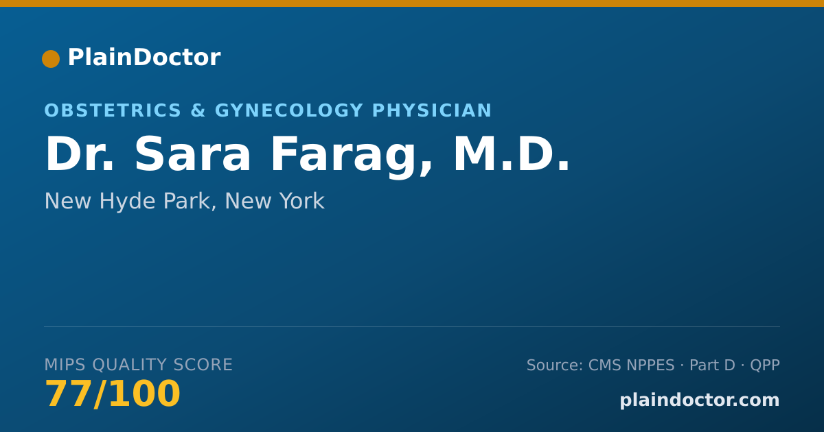 Shareable card for Sara Farag, M.D. - Obstetrics & Gynecology Physician, New Hyde Park, NY