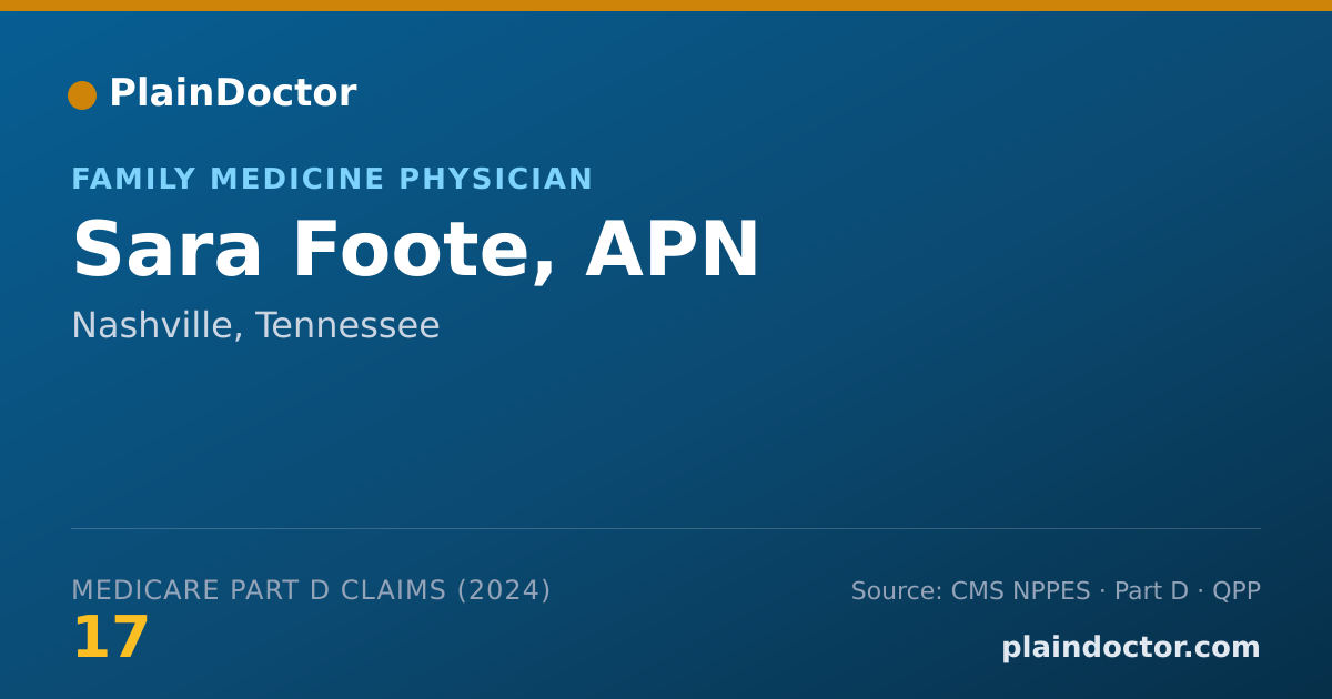 Shareable card for Sara Foote, APN - Family Medicine Physician, Nashville, TN