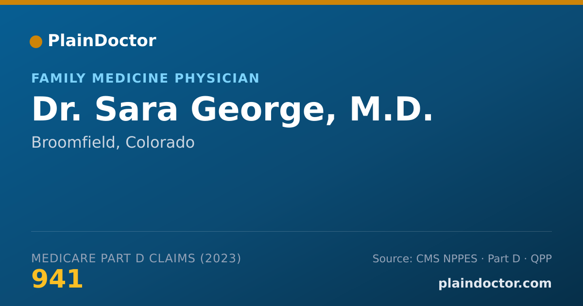 Shareable card for Sara George, M.D. - Family Medicine Physician, Broomfield, CO