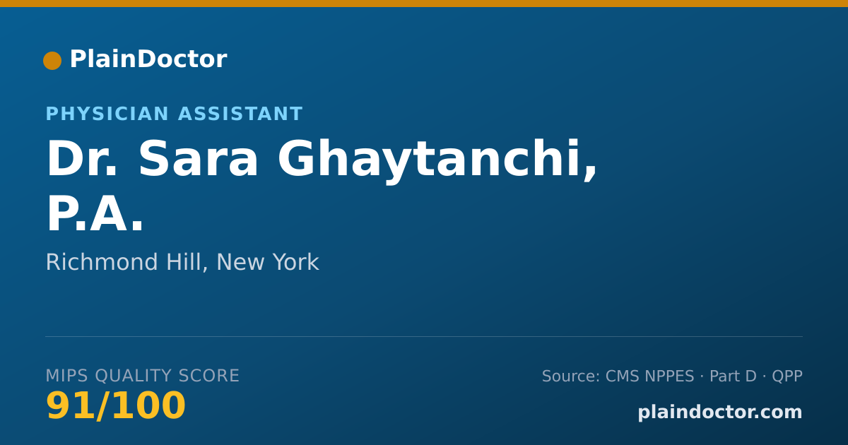 Shareable card for Sara Ghaytanchi, P.A. - Physician Assistant, Richmond Hill, NY