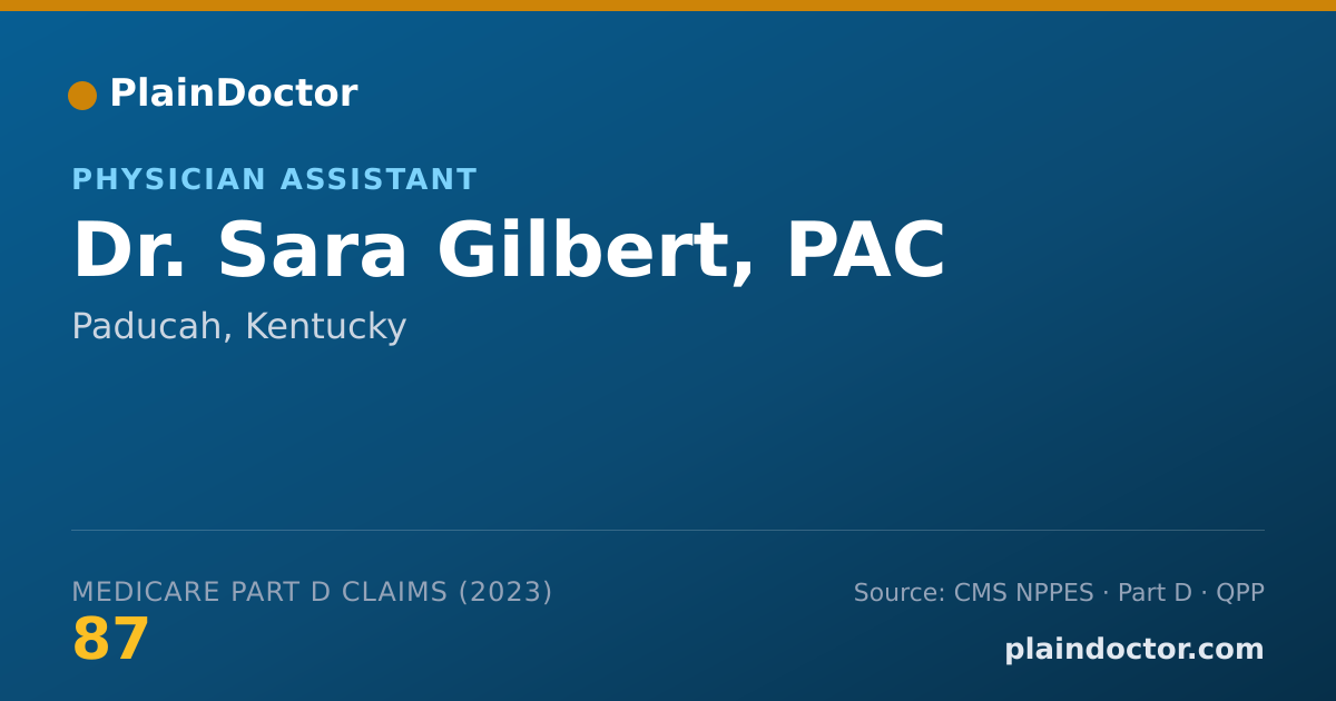 Shareable card for Sara Gilbert, PAC - Physician Assistant, Paducah, KY
