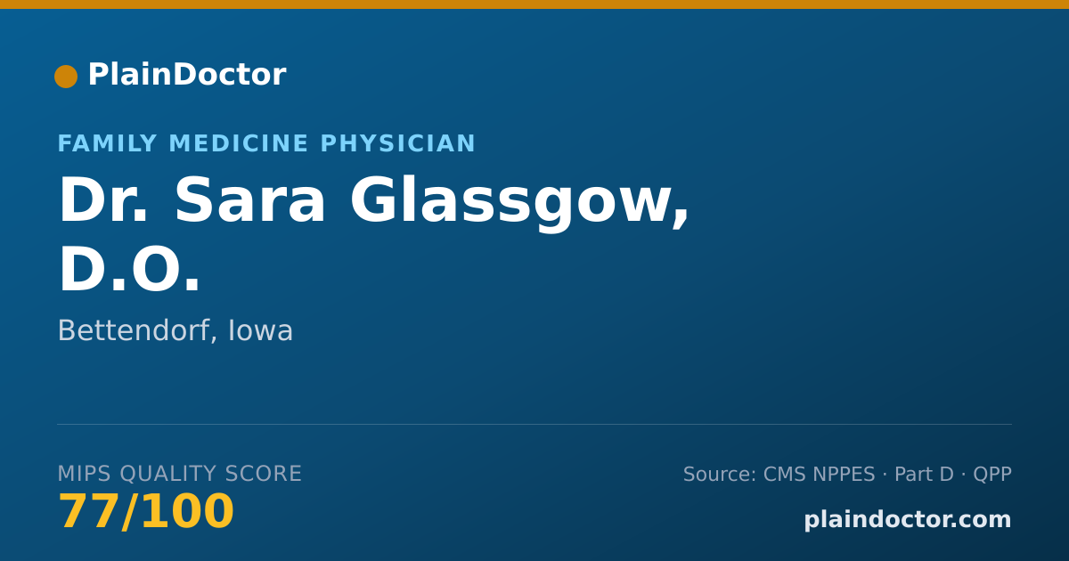 Shareable card for Sara Glassgow, D.O. - Family Medicine Physician, Bettendorf, IA