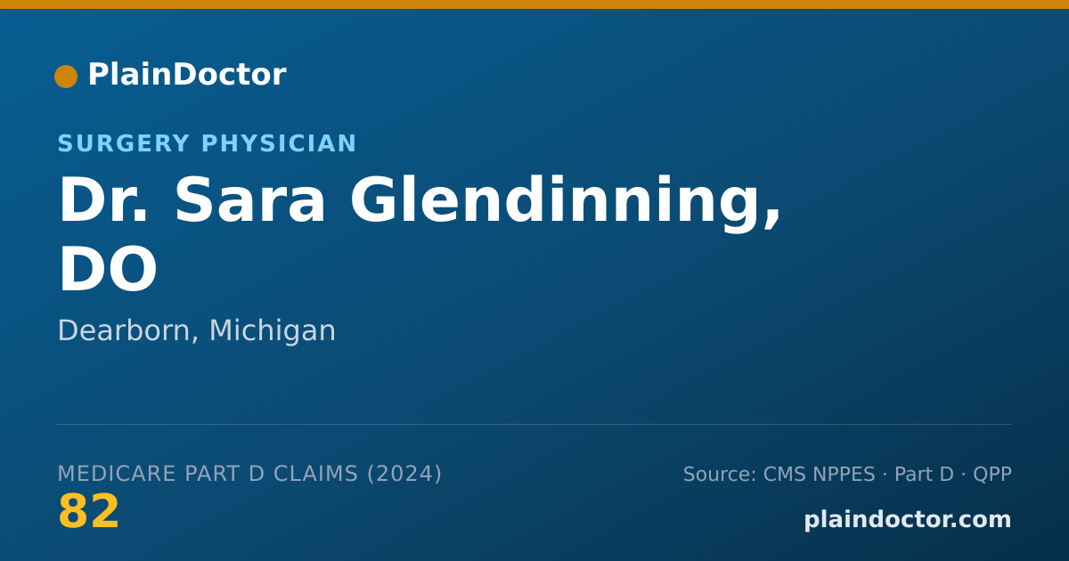 Shareable card for Sara Glendinning, DO - Surgery Physician, Dearborn, MI
