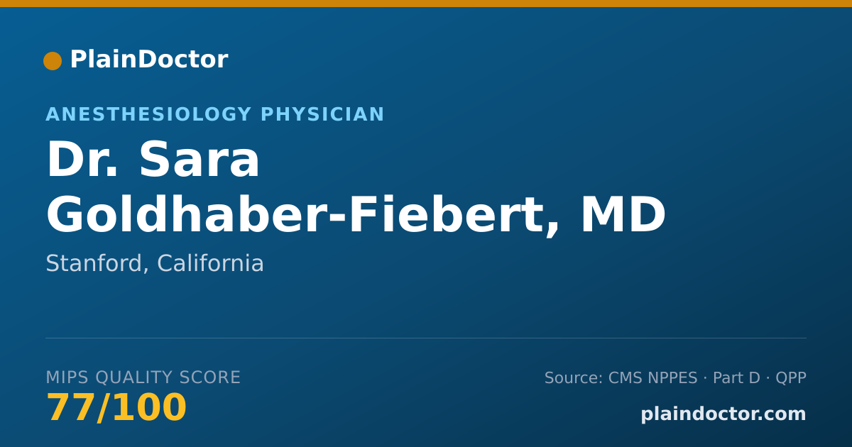 Shareable card for Sara Goldhaber-Fiebert, MD - Anesthesiology Physician, Stanford, CA